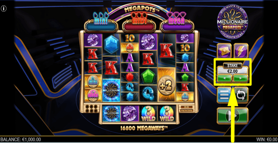 Millionaire Megapots Bet Value