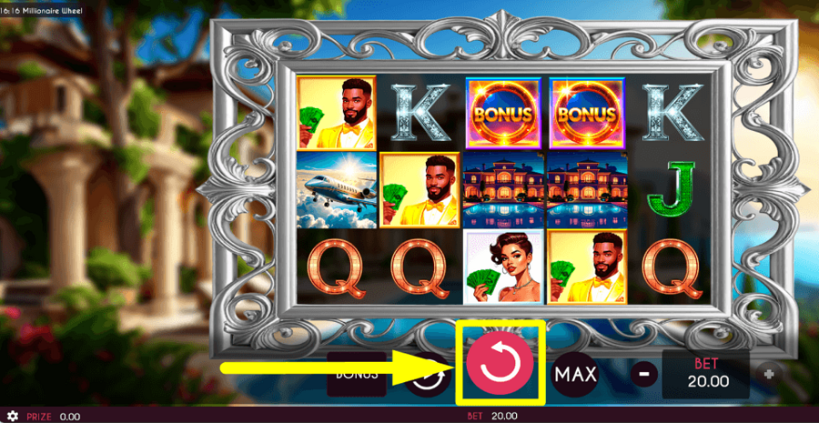 Millionaire Wheel Spin Button