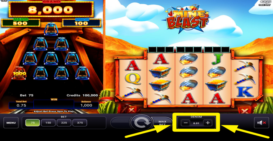 Mine Blast Adjust Denomination