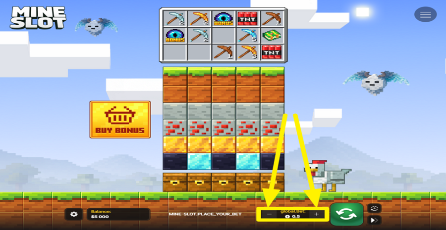 Mine Slot Adjust Bet