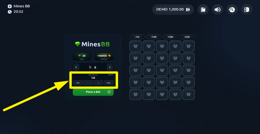 Mines Bb Adjust Bet