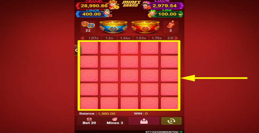 Mines Grand Scratch Tiles