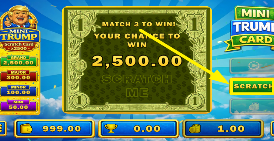 Mini Trump Scratch Card Scratch