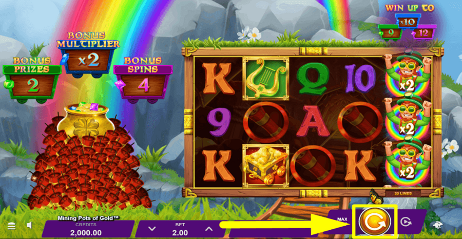 Mining Pots Of Gold Spin Button