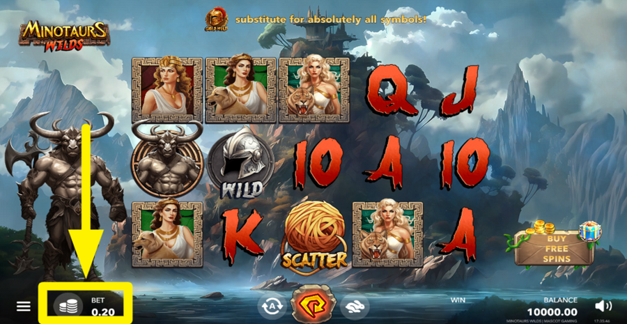 Minotaurs Wilds Adjust Bet
