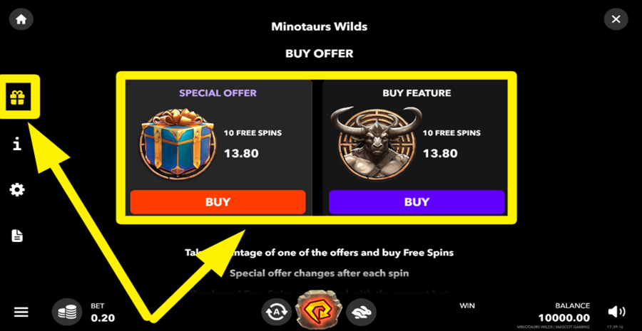 Minotaurs Wilds Buy Bonus