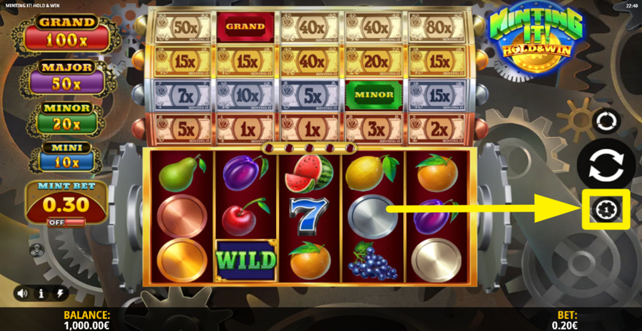 Minting It Hold And Win Adjust Bet