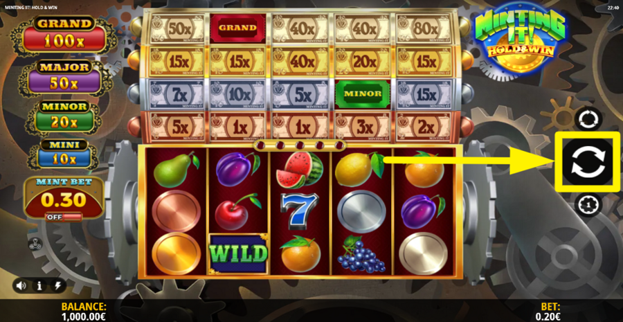 Minting It Hold And Win Spin Button