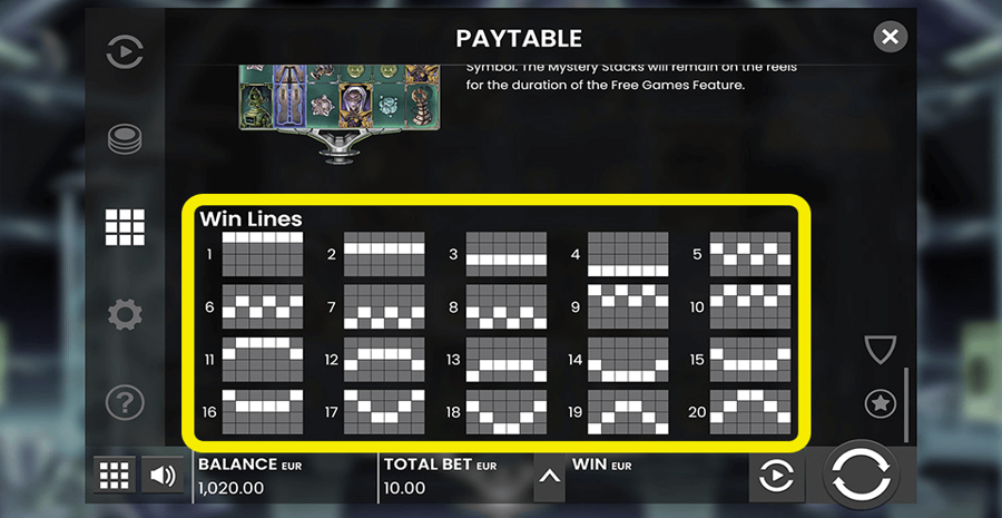 Mistery Mission To The Moon Paylines