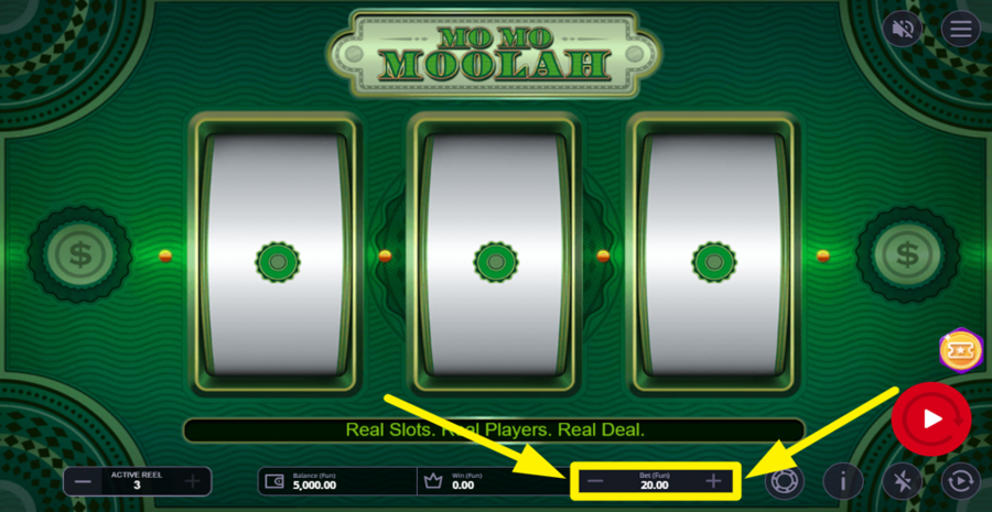 Mo Mo Moolah Adjust Bet