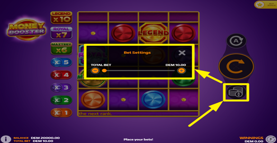 Money Booster Adjust Bet