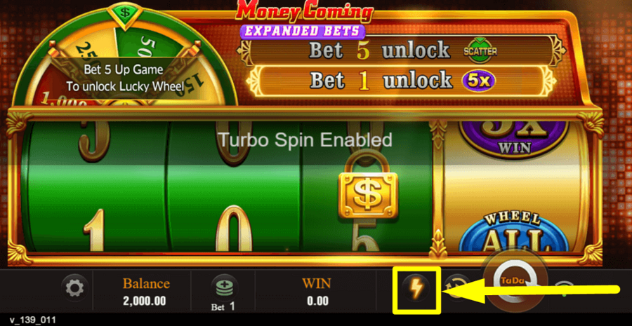 Money Coming Expanded Bets Turbo Feature