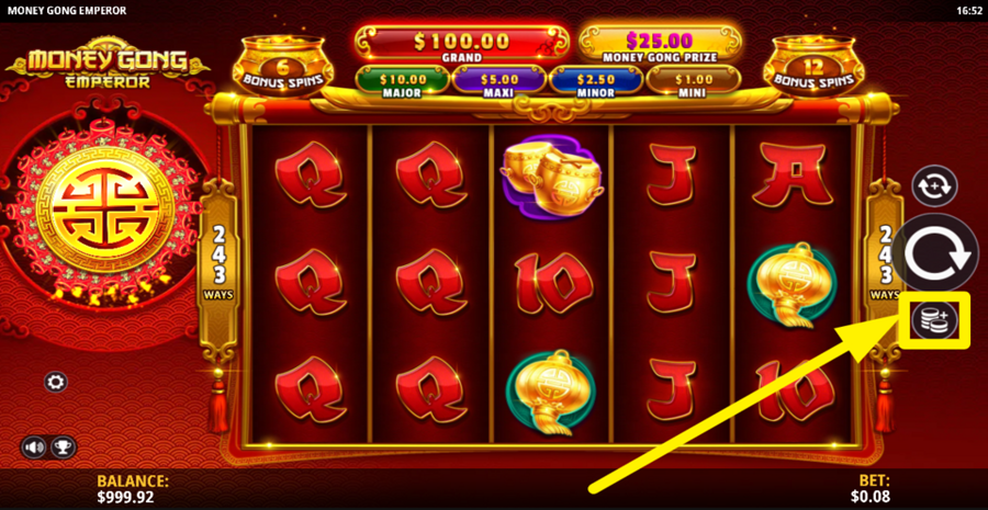 Money Gong Emperor Adjust Bet