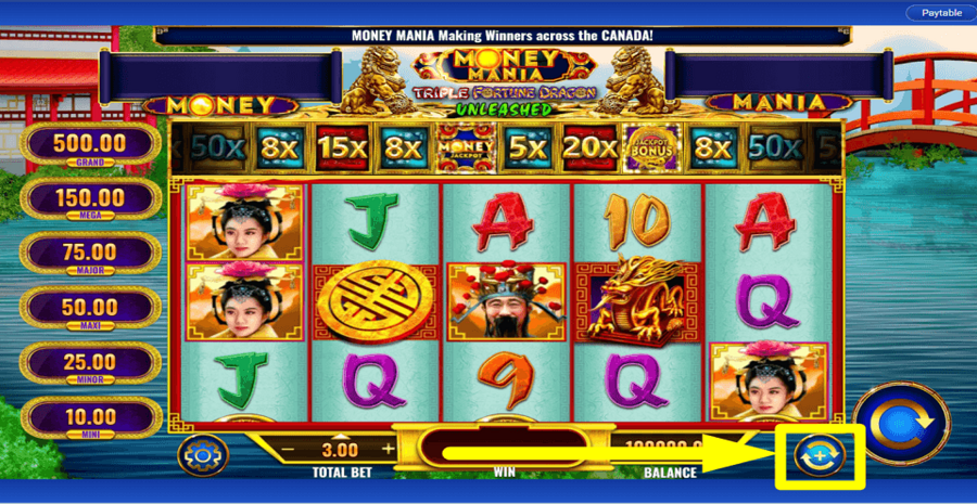 Money Mania Triple Fortune Dragon Unleashed Autoplpay Feature
