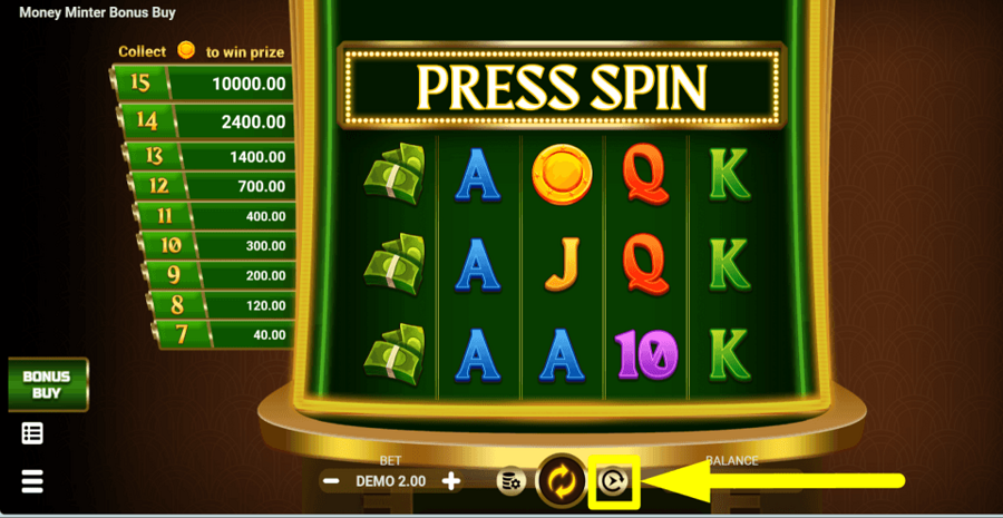 Money Minter Bonus Buy Autoplay Feature