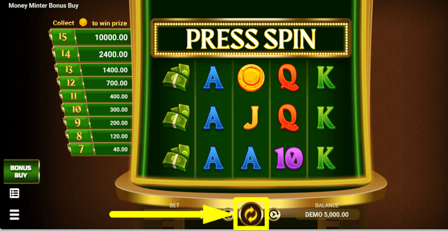 Money Minter Bonus Buy Spin Button