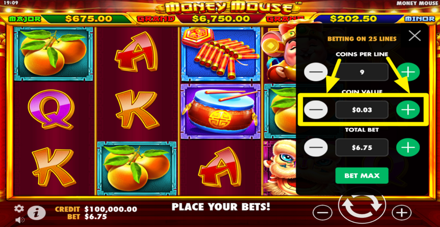 Money Mouse Adust Coin Value