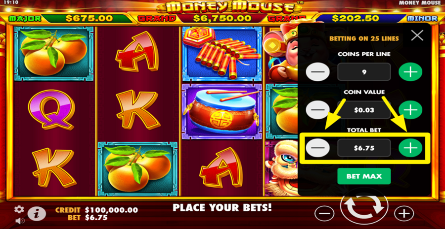 Money Mouse Adust Total Bet
