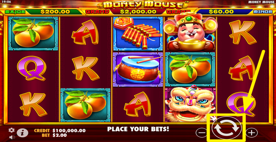 Money Mouse Spin Button