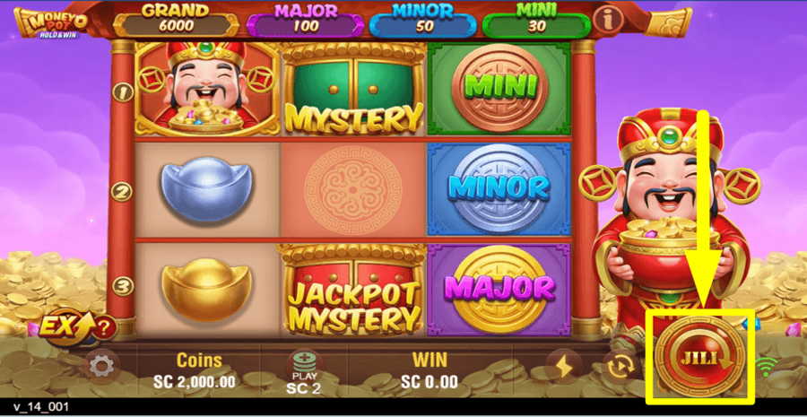 Money Pot Hold And Win Spin Button