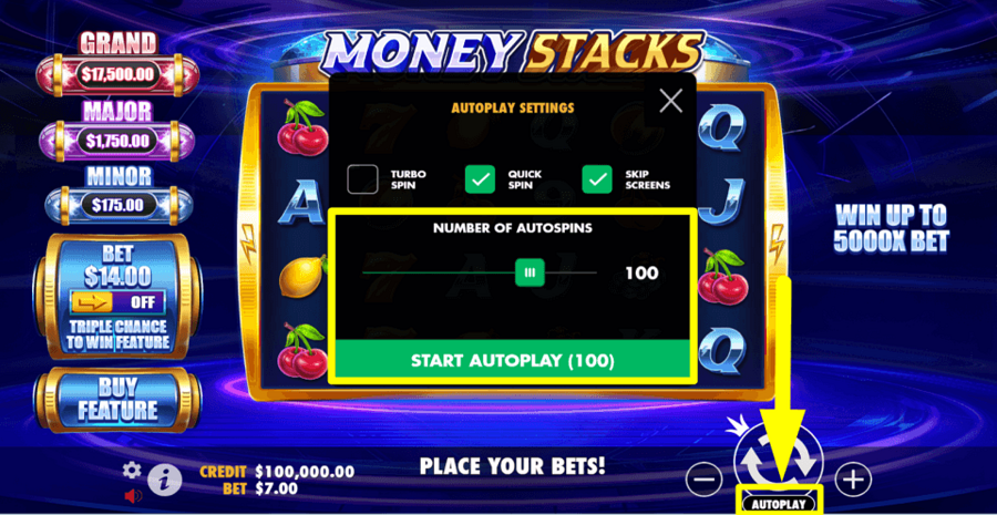 Money Stacks Autoplay Feature