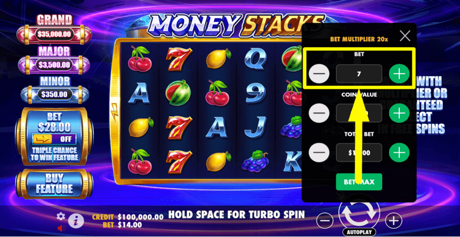Money Stacks Bet Value