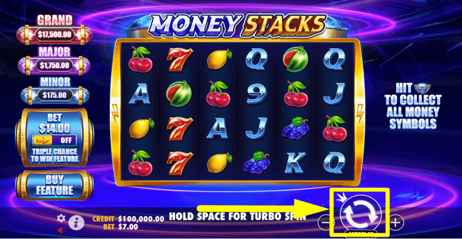 Money Stacks Spin Button