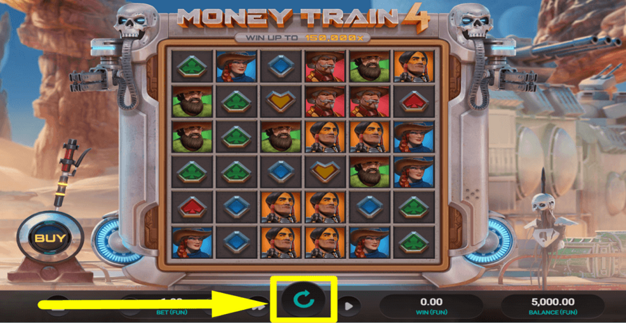 Money Train 4 Spin Button