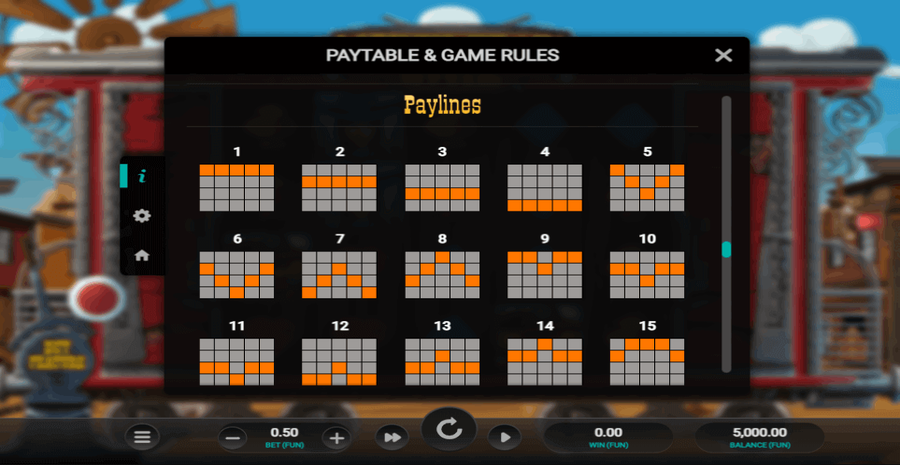 Money Train Paylines