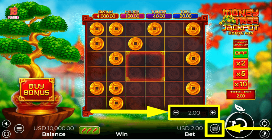 Money Tree Jackpot Bet Value