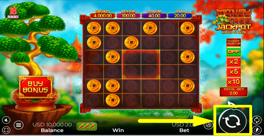 Money Tree Jackpot Spin Button
