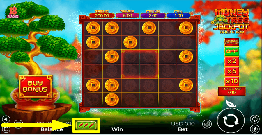 Money Tree Jackpot Voaltility Feature