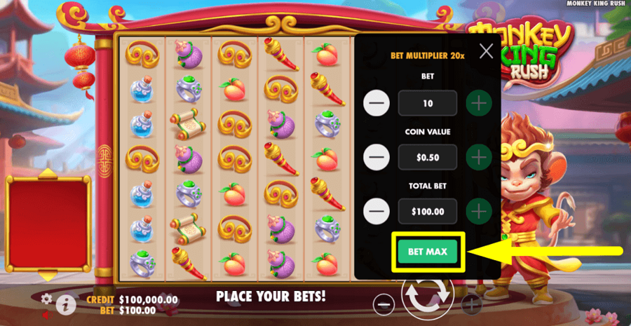 Monkey King Rush Bet Max Button