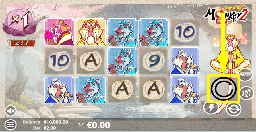 Monkeypop 2 Spin Button