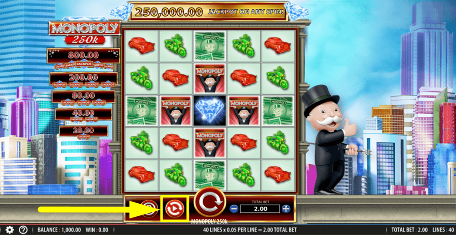 Monopoly 250k Autoplay Feature