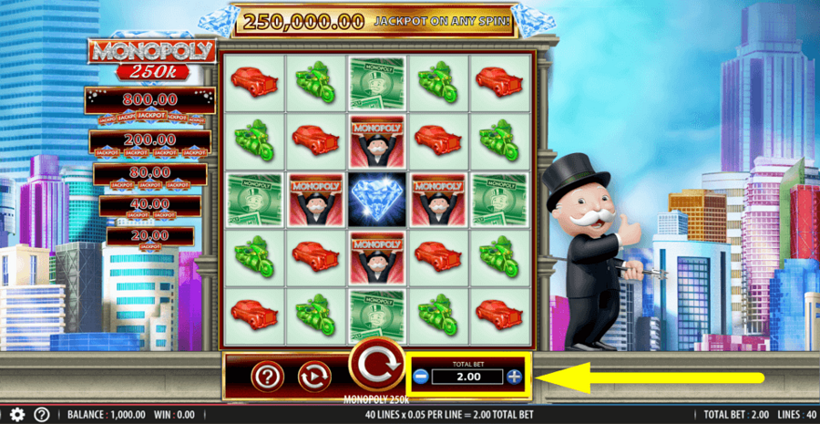 Monopoly 250k Bet Value