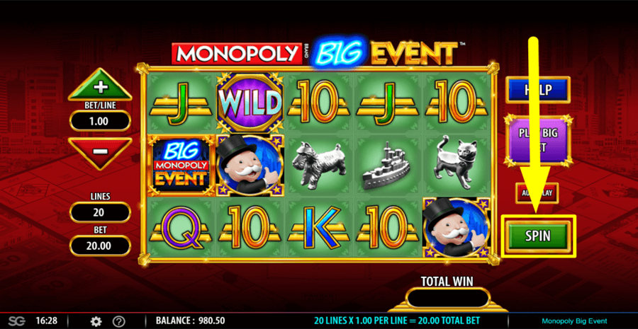 Monopoly Big Event Spin Button