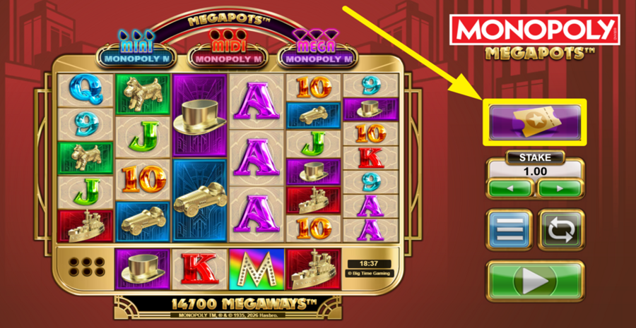 Monopoly Megapots Buy Bonus