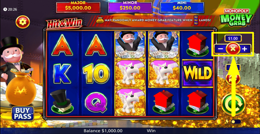 Monopoly Money Grab Bet Value