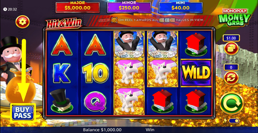 Monopoly Money Grab Buy Pass Feature