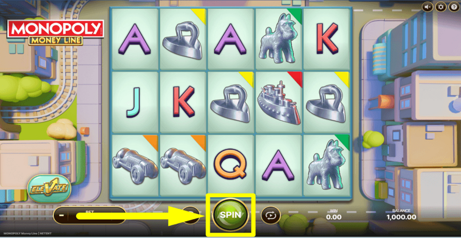 Monopoly Money Line Spin Button