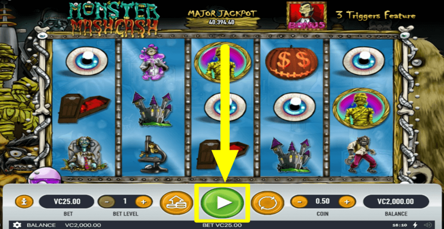 Monster Mash Cash Play Button