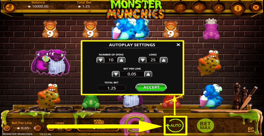 Monster Munchies Autoplay Feature