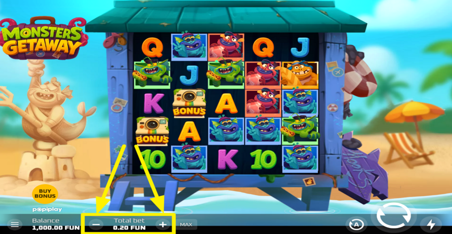 Monsters Getaway Adjust Bet