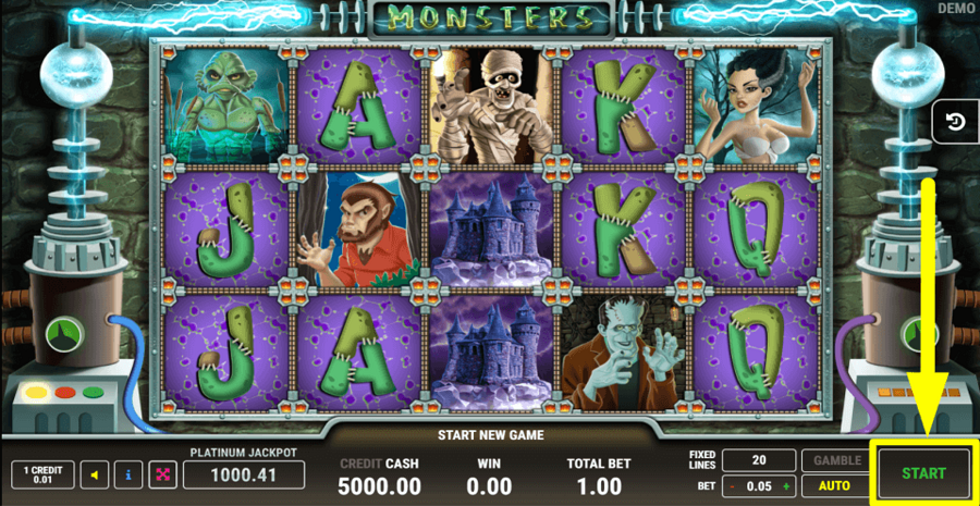 Monsters Start Button