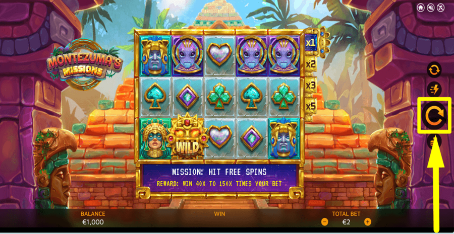 Montezumas Missions Spin Button