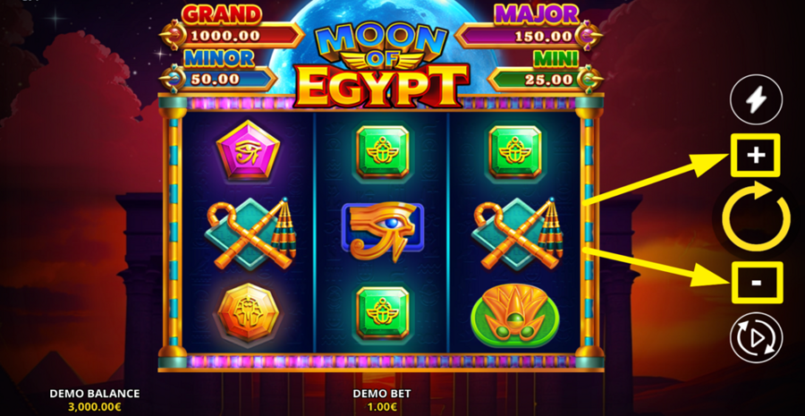 Moon Of Egypt Running Wins Adjust Bet