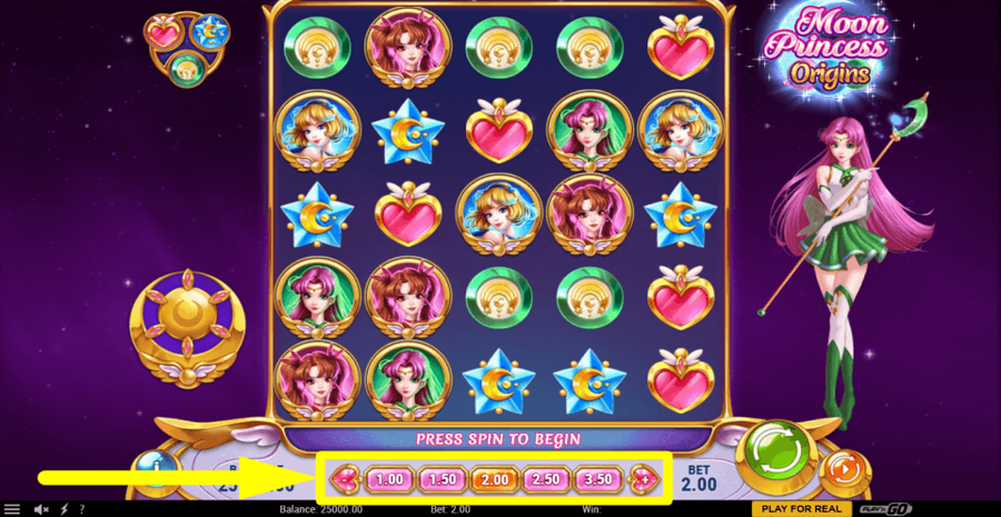 Moon Princess Origins Bet Value