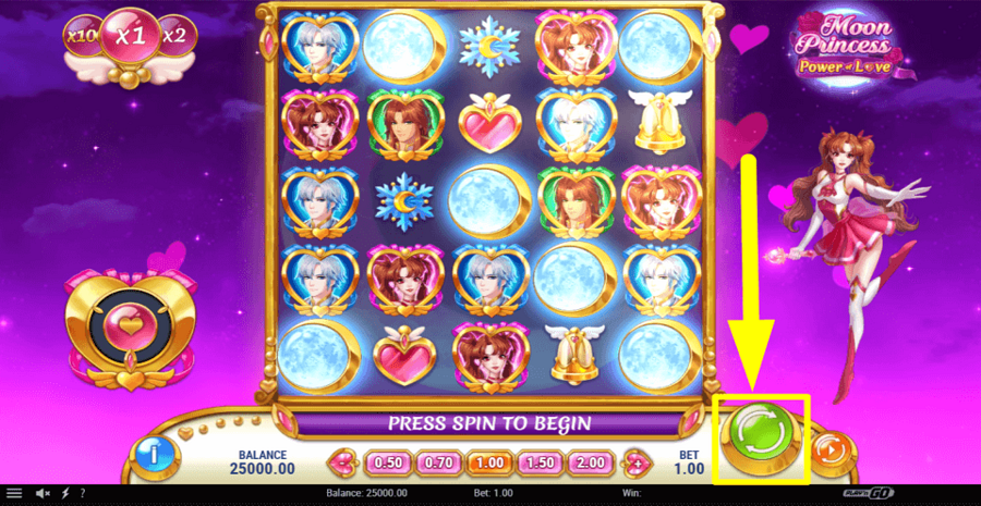 Moon Princess Power Of Love Spin Button