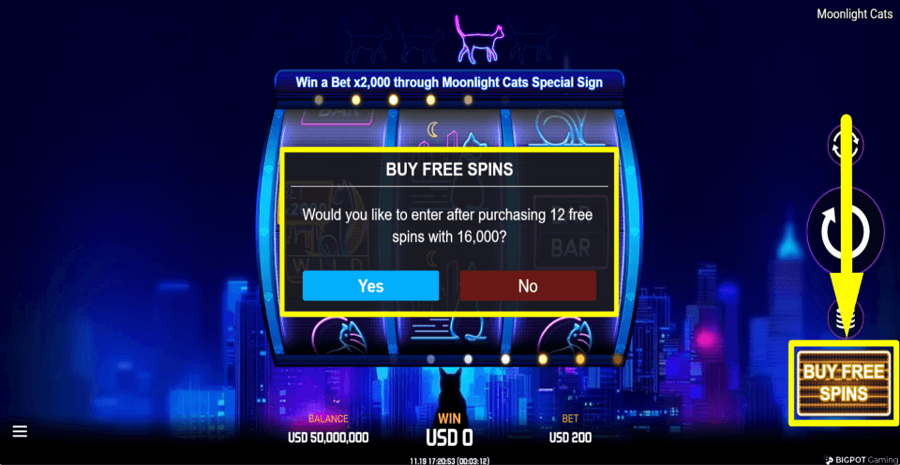 Moonlight Cats Buy Feature